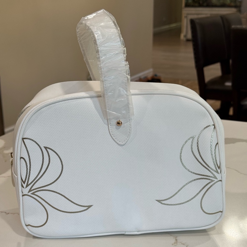 Sisley-Paris White and Silver Cosmetic Bag❣️